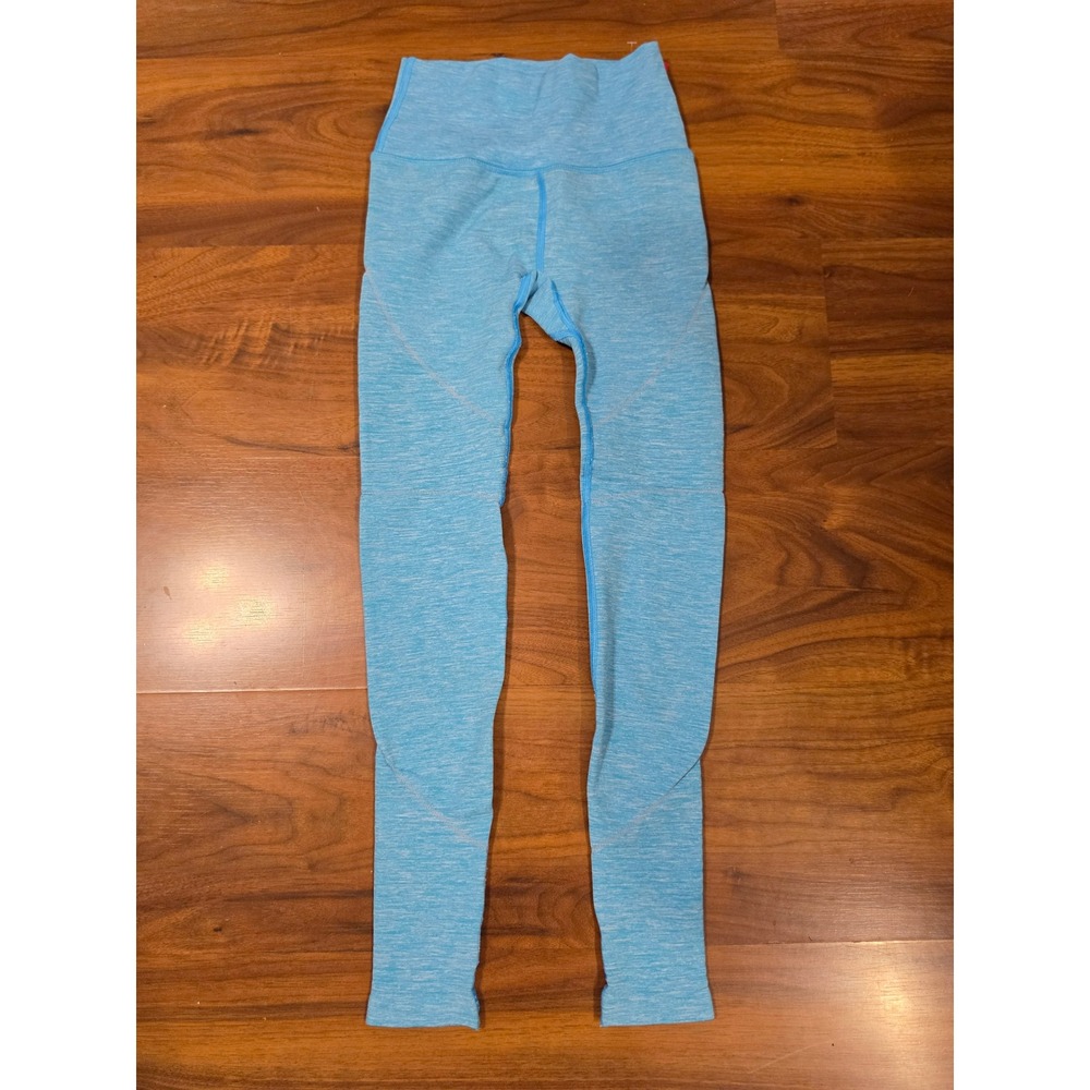 NWOT Alphalete Leggings XS Blue Space Dye Marl High Waisted Seamless Gym Active